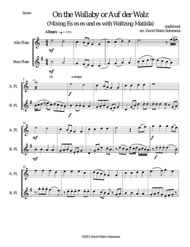 On the Wallaby (or Auf der Walz) for alto and bass flutes