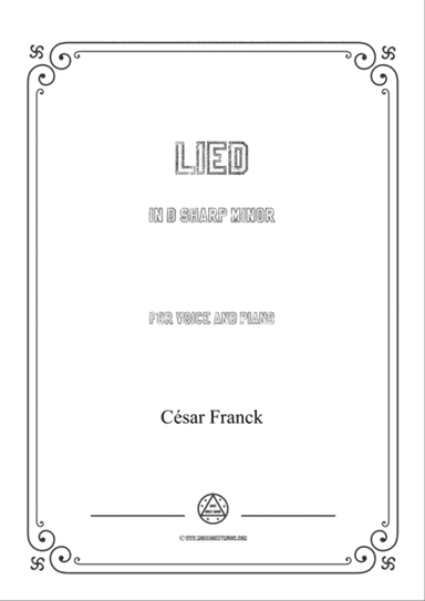 Franck-Lied in d sharp minor,for voice and piano