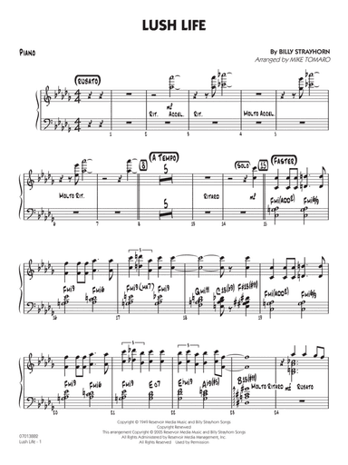 Lush Life (arr. Mike Tomaro) - Piano