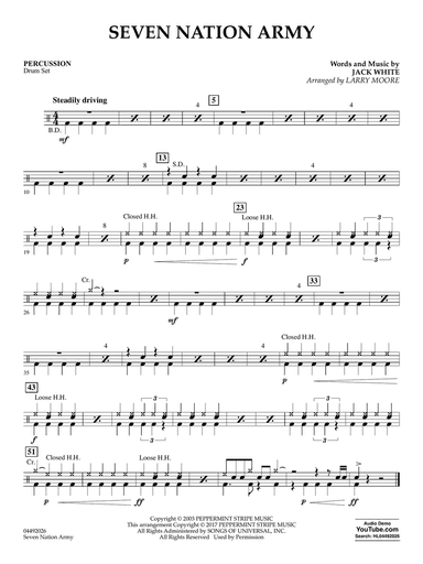 Seven Nation Army (arr. Larry Moore) - Percussion