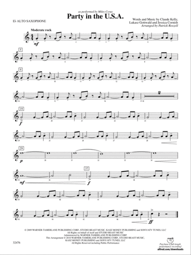 Party in the U.S.A.: E-flat Alto Saxophone