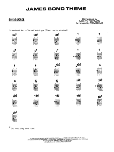 James Bond Theme: Guitar Chords