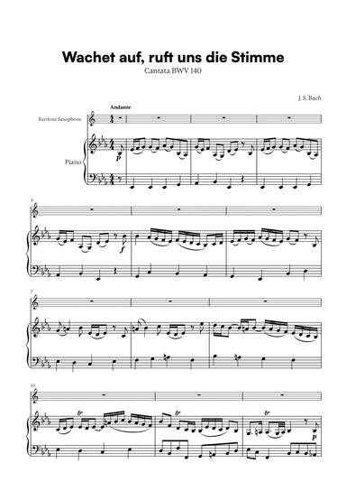 Wachet auf, ruft uns die Stimme (for Baritone Sax and Piano)