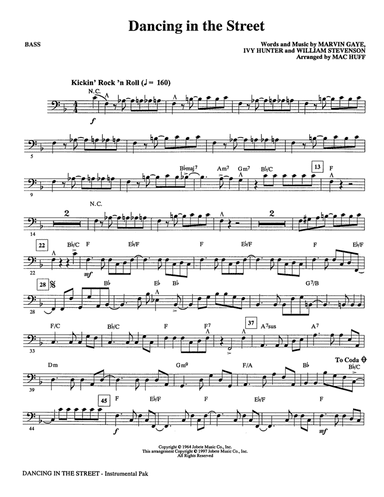 Dancing in the Street (arr. Mac Huff) - Bass