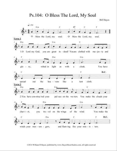 Psalm 104: O Bless The Lord, My Soul