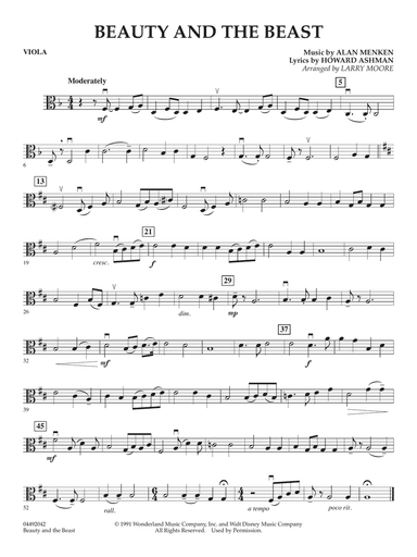 Beauty and the Beast (arr. Larry Moore) - Viola