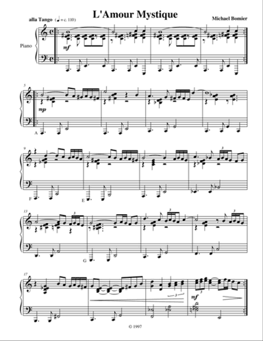 L'Amour Mystique, a Latin jazz piano solo from Modern Solos