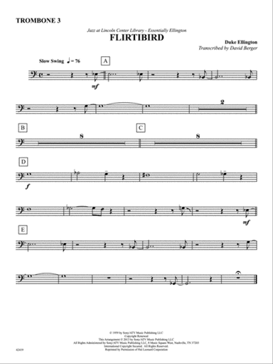 Flirtbird (from Anatomy of a Murder): 3rd Trombone