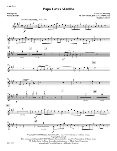 Papa Loves Mambo (arr. Mark Hayes) - Alto Sax