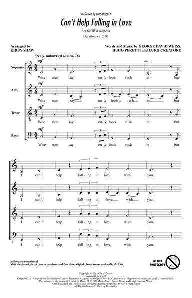 Can't Help Falling In Love (arr. Kirby Shaw)