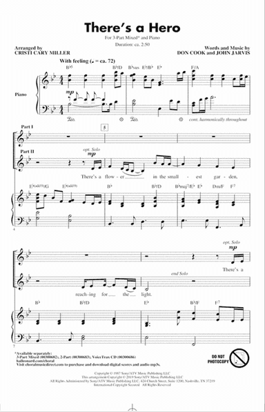 There's A Hero (arr. Cristi Cary Miller)
