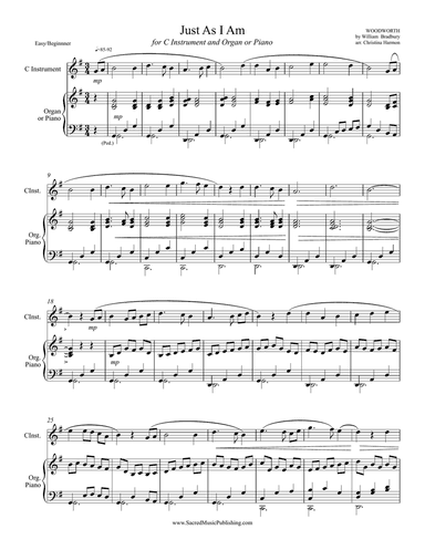 Just As I Am – C Instrument and Organ or Piano