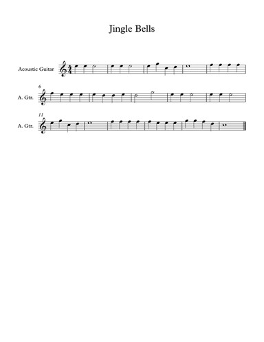 Jingle Bells Beginning Guitar