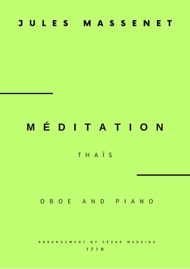 Meditation from Thais - Oboe and Piano (Full Score and Parts)