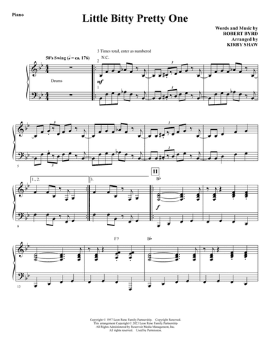 Little Bitty Pretty One (arr. Kirby Shaw) - Piano
