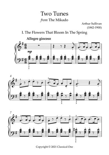 Sullivan - Two Tunes from The Mikado(With Note name)
