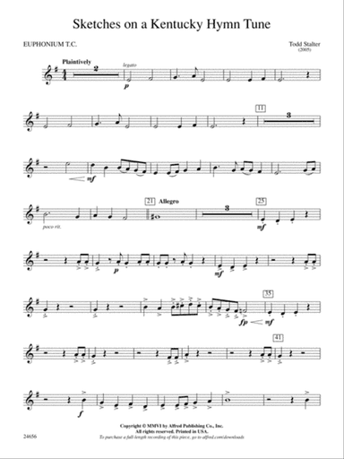 Sketches on a Kentucky Hymn Tune: Baritone T.C.