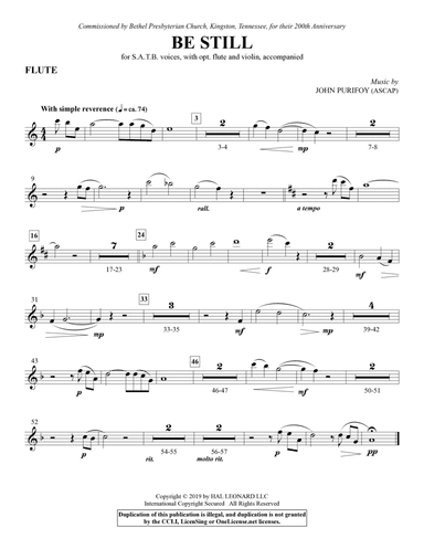 Be Still - Flute