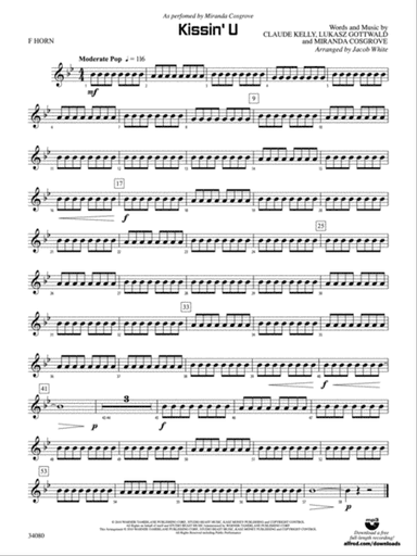 Kissin' U: 1st F Horn