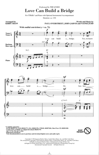 Love Can Build A Bridge (arr. Kirby Shaw)