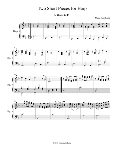 Two Short Pieces for Harp