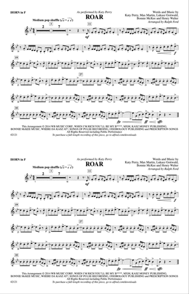 Roar: 1st F Horn