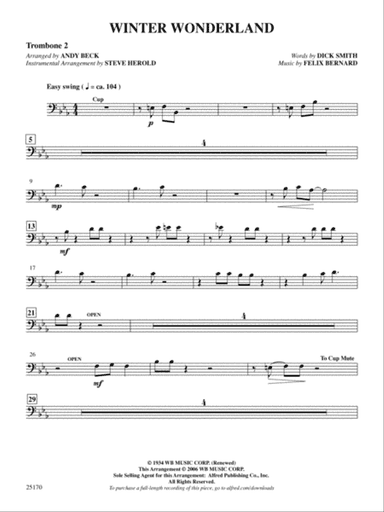 Winter Wonderland: 2nd Trombone