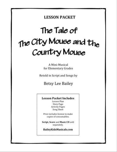 The Tale of the City Mouse and the Country Mouse - LESSON PLANS