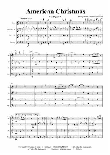 American Christmas - Mash up Rondo of best Christmas Songs - Wind QuartetR