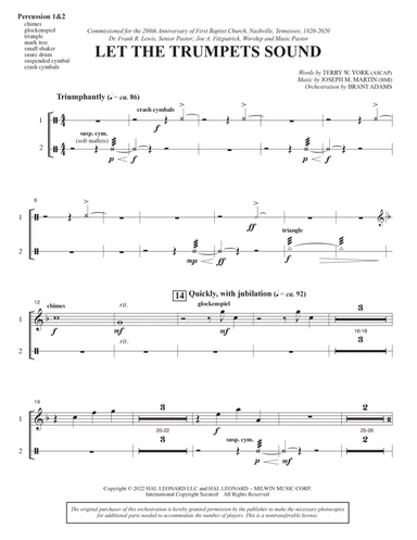 Let The Trumpets Sound - Percussion 1 & 2