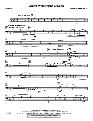 Winter Wonderland of Snow - Bassoon