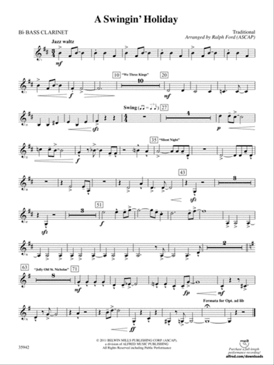 A Swingin' Holiday: B-flat Bass Clarinet