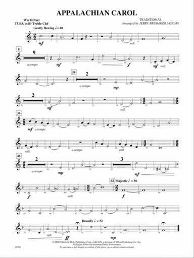 Appalachian Carol: (wp) B-flat Tuba T.C.
