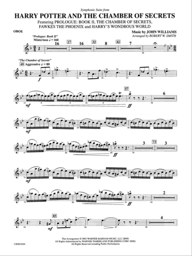 Harry Potter and the Chamber of Secrets, Symphonic Suite from: Oboe