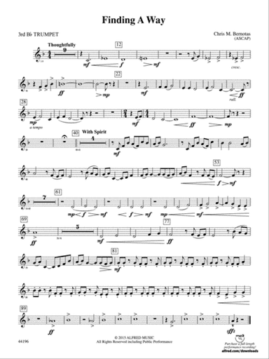 Finding a Way: 3rd B-flat Trumpet