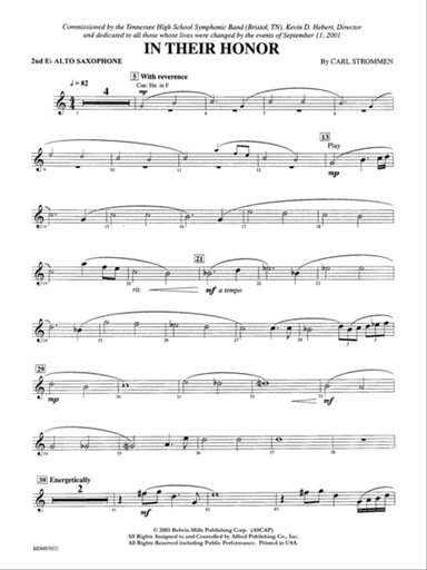 In Their Honor: 2nd E-flat Alto Saxophone
