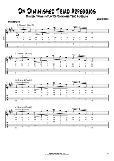 D# Diminished Triad Arpeggios (5 Ways to Play)
