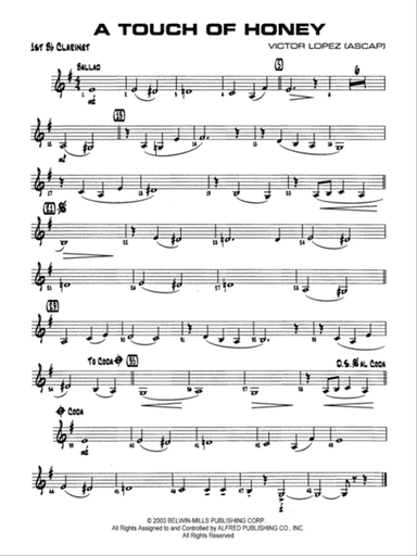 A Touch of Honey: 1st B-flat Clarinet