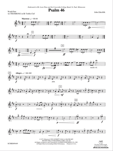 Psalm 46: (wp) 1st B-flat Trombone T.C.