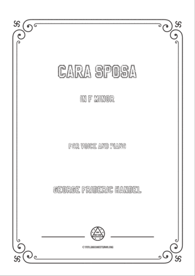 Handel-Cara sposa(Version I) in f minor,for Voice and Piano