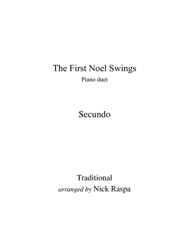 The First Noel Swings (1 piano 4 hands) Secundo