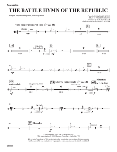 Battle Hymn of the Republic (arr. Roy Ringwald) - Percussion