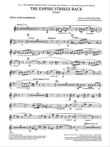 The Empire Strikes Back (Finale): 2nd E-flat Alto Saxophone