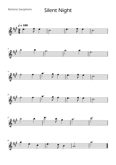 Silent Night - Baritone Sax