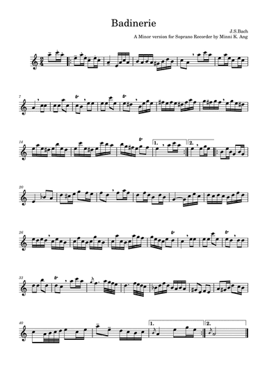 Badinerie in A Minor