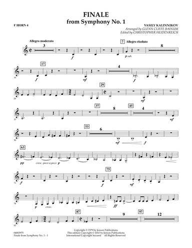 Finale from Symphony No. 1 - F Horn 4