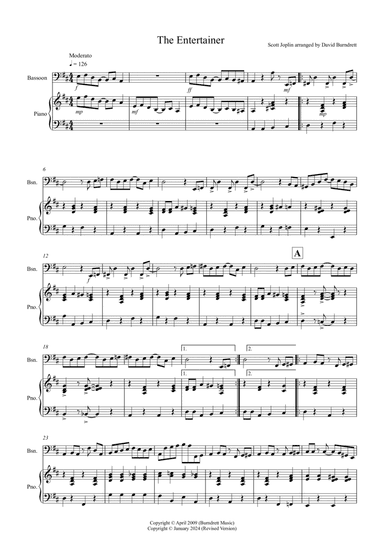 The Entertainer for Bassoon and Piano