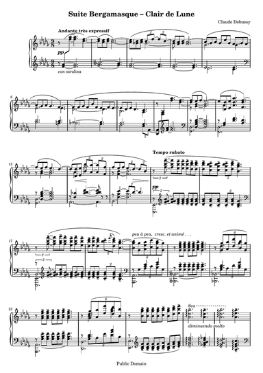 Clair de Lune from "Suite Bergamasque" (Moon Light)