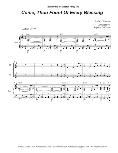 Come, Thou Fount Of Every Blessing (Woodwind Quartet and Piano)