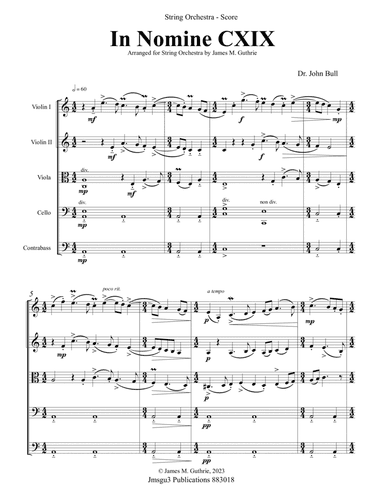 Bull: In Nomine CXIX for String Orchestra